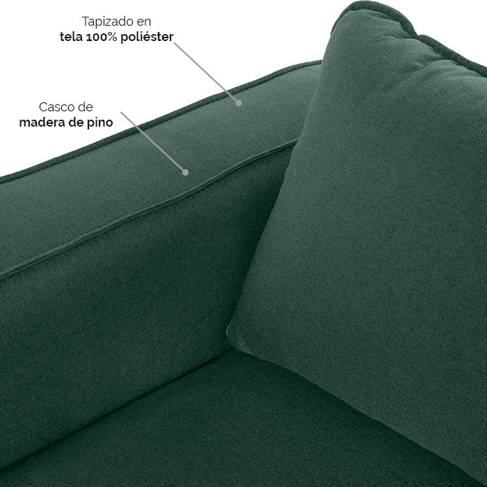 Sofa Tela Verde Deka | Sofá | salas